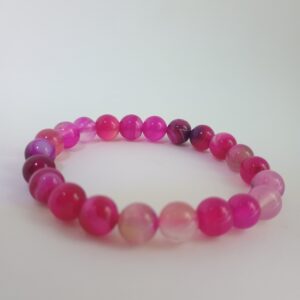 Pulseira Natural de Ágata Rosa