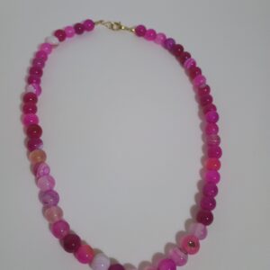 Colar de Ágata Rosa Tingida- Amor e Harmonia