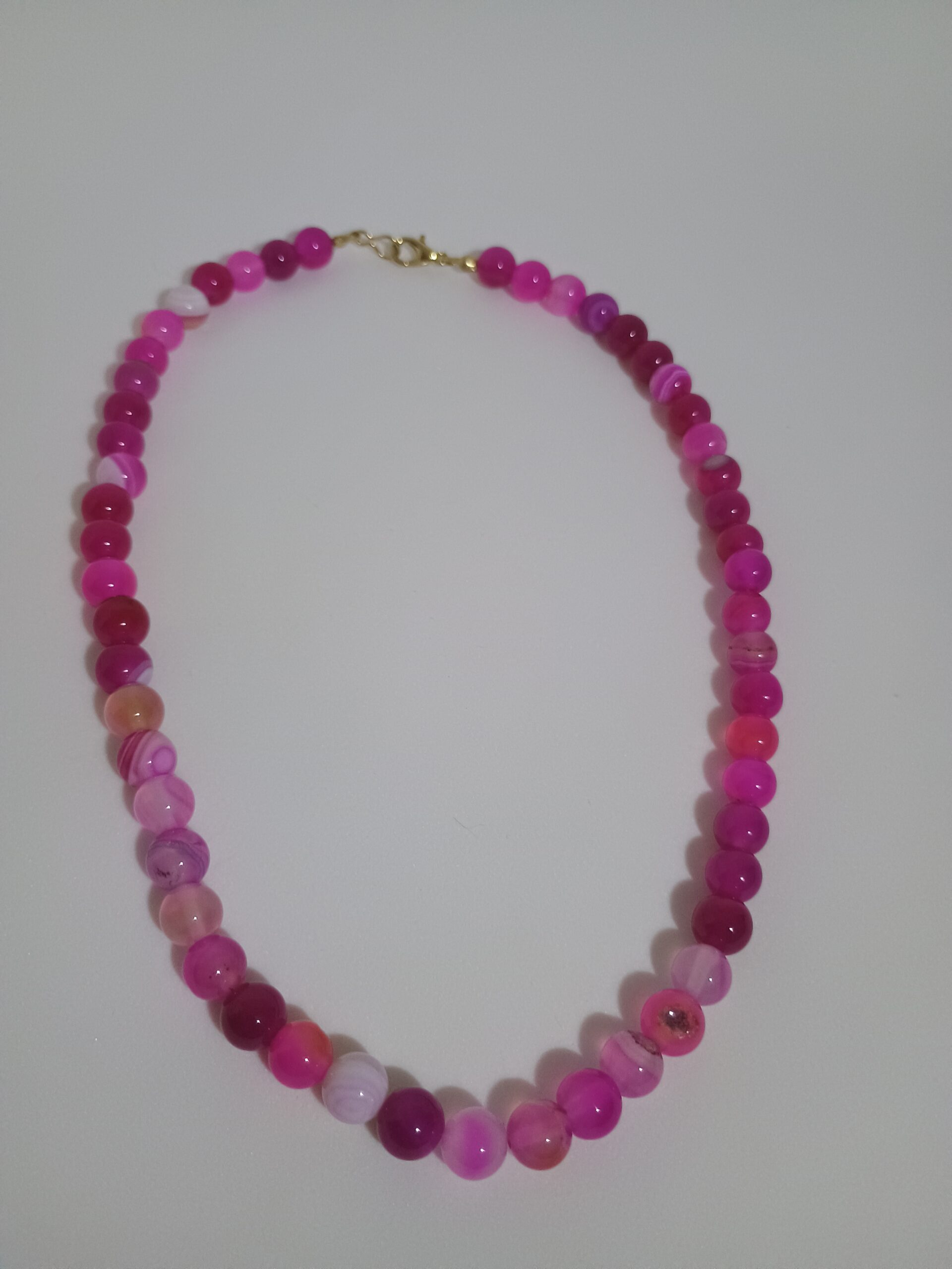 Colar de Ágata Rosa Tingida- Amor e Harmonia